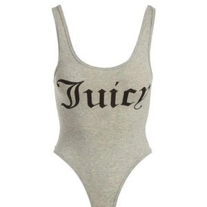 Juicy Couture Heather Gray Scoop Back Bodysuit M 6